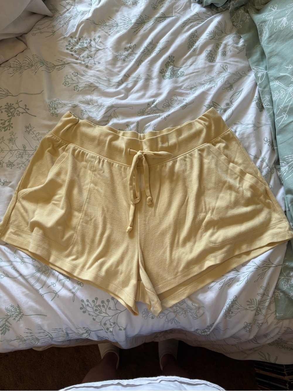 stars above Soft Yellow Women's Drawstring Athletic Shorts